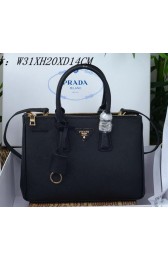 Fake Best Prada Saffiano Leather Tote Bag PBN1801 Black VS02120