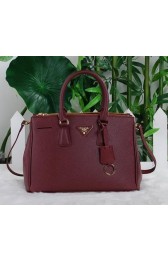 Fake Best Prada Saffiano Leather Tote Bag PBN1801 Burgundy VS07118