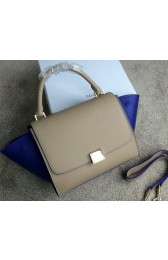Fake Celine mini Trapeze Bag Original Leather CL005 Beige&Royal VS09595