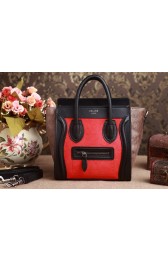 Fake Celine Nao Luggage 3309 in Red/Black Original Leather with Horse Hair VS02698