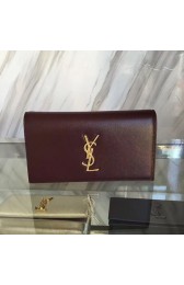 Fake Cheap Saint Laurent Cassandre Grained Clutch Bag Burgundy Y230320 VS06961