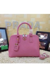 Fake Fashion Prada Clemence Leather Top Handle Bag BL0837 in Pink Fug VS03245