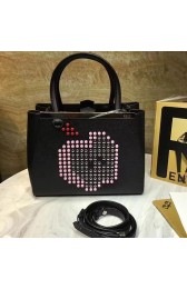 Fake Fendi 2jours Apple Black Tote Bag FB1760 VS00765