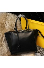 Fake Fendi 3Jours Tote Bag Original Leather FJ2352 Black VS01316
