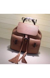 Fake Gucci Bamboo Leather Backpack Brown 370833 VS03975