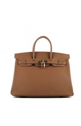 Fake Hermes Birkin 35CM Tote Bag Wheat Grainy Leather H-35 Gold VS01410
