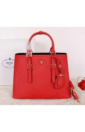 Fake High Quality Prada Saffiano Cuir Leather Tote Bag BN2820 Red VS00984