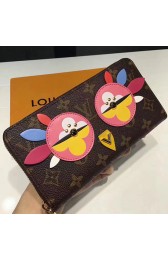 Fake Louis Vuitton Monogram Canvas Lovely Bird Zippy Wallet Pink M62413 VS07247