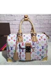 Fake Luxury Louis Vuitton Monogram Multicolore Speedy 30 M92643 Blanc VS08440