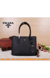 Fake Prada Original Leather Tote Bags BN2756 Black VS08833