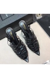 Fake Saint Laurent Calf Leather Sandals Black Y080207 VS03998