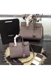 Fake Saint Laurent Classic Sac De Jour Bag in Grey Grained Leather Y122240 VS01813