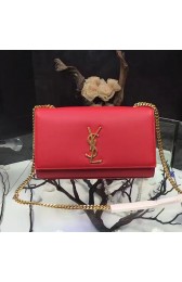 Fake Saint Laurent Medium Kate Monogram Smooth Leather Shoulder Bag Red Y121250 VS06602