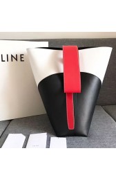 Fashion Celine Twisted Cabas Black and White Smooth Calfskin C14041 VS08507