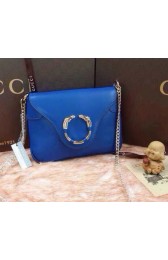 Fashion Gucci Calfskin Leather Messenger Chain Bags 308506 Blue VS05993