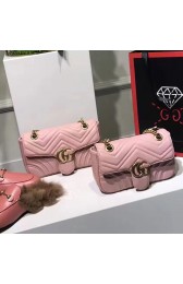 Fashion Gucci GG Marmont Matelasse Shoulder Bag Light Pink 443497 VS08076