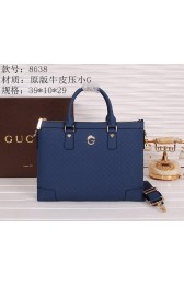 Fashion Gucci Guccissima Leather Business Briefcase G8638 Blue VS09493