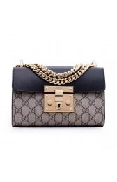 Fashion Gucci Padlock GG Supreme Shoulder Bags 409487 Black VS02667