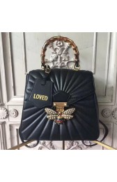 Fashion Gucci Queen Margaret Quilted Leather Backpack Black 476664 VS08259