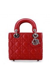 Fashion Lady Dior Bag Nano Bag Red Original Leather D44552 Gold VS03075