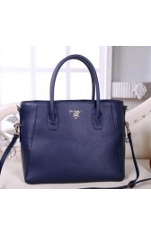 Fashion Prada Grainy Calfskin Leather Tote Bag BN3666 Blue VS03360