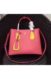 Fashion Prada Saffiano Leather Double Tote Bag Rose 1BG887 VS03298