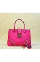Fashion Prada Saffiano Leather Tote With Metal Studs B2752M Rose VS07718