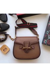 Fashion Replica Gucci Lady Web Leather Shoulder Bag Brown 380573 VS07069