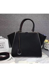 Fendi 3Jours Tote Bag Original Leather Black with Blue Lining F280501 VS00253