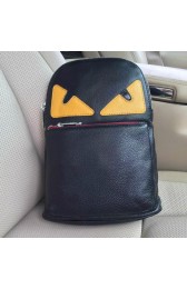 Fendi BUGGIES BACKPACK Litchi Leather FD20541 Black VS08002