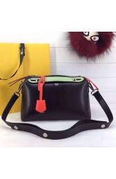 Fendi By The Way Small Boston Bag Original Leather Black&Green FD0805 VS00004