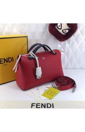 Fendi By The Way Small Boston Bag Original Leather Red&Blue FD0805 VS00331