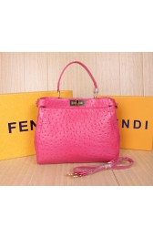 Fendi Icoic Peekaboo Bag Original Ostrich Leather F8244 Rosy VS09387
