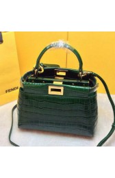 Fendi mini Peekaboo Bag Croco Leather F520885 Green VS07861