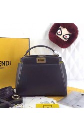 Fendi Mini Peekaboo Bag in Black Nappa Leather FD07122 VS01884