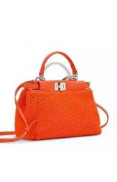 Fendi mini Peekaboo Bags Rabbit Fur FD2311 Orange VS08681