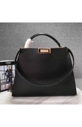 Fendi Peekaboo Tote Bag Black Original Leather F280504 VS09350
