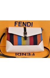 Fendi Pequin Large Canvas Clutch 8M2688 White VS05906