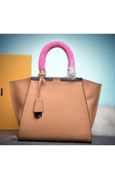 Fendi Petite 3Jours Tote Bag Calfskin Leather 8BH279 Apricot VS05079
