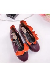 Fendi Sheepskin Ballet Flat Burgundy F021801 VS03330