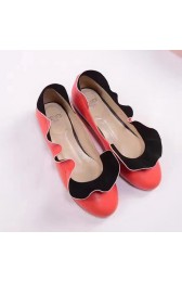 Fendi Sheepskin Ballet Flat Orange F021801 VS06710