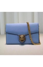Gucci Animalier Leather Chain Purse Skyblue 414984 VS09561