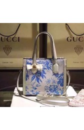 Gucci Arabesque Canvas Tote Bag Blue 443089 VS01315