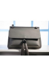Gucci Bamboo Daily Leather Flap Shoulder Bags 370826 Grey VS08370
