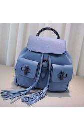 Gucci Bamboo Leather Backpack Skyblue 370833 VS01322