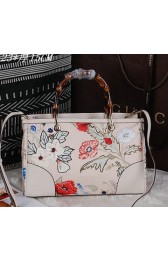 Gucci Bamboo Tote Bags Original Calf Leather 323660 White VS06447
