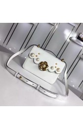 Gucci Bow Pearl Studs Shoulder Bag White 496325 VS06180