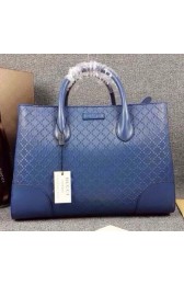 Gucci Bright Diamante Leather Top Handle Bag 354225 Blue VS01977