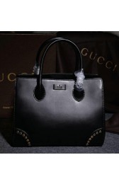 Gucci Bright Diamante Leather Top Handle Bag 354231 Black VS02143