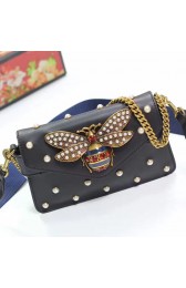 Gucci Broadway Leather Clutch Black 453778 VS05513